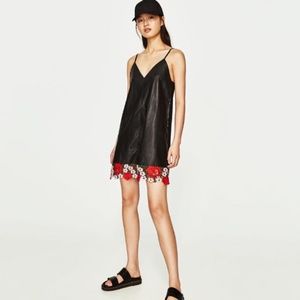 Zara leather slip dress